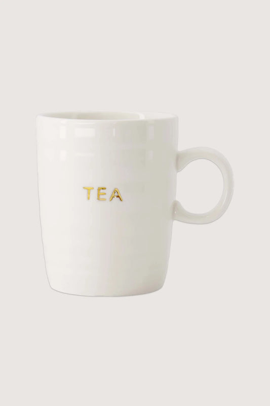 Zusss theemok wit met oor - tea gouden letters