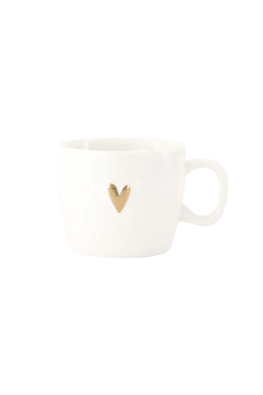 Zusss cappuccino mok hartje - wit/goud