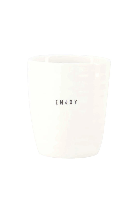 Zusss koffiemok enjoy - wit/goud