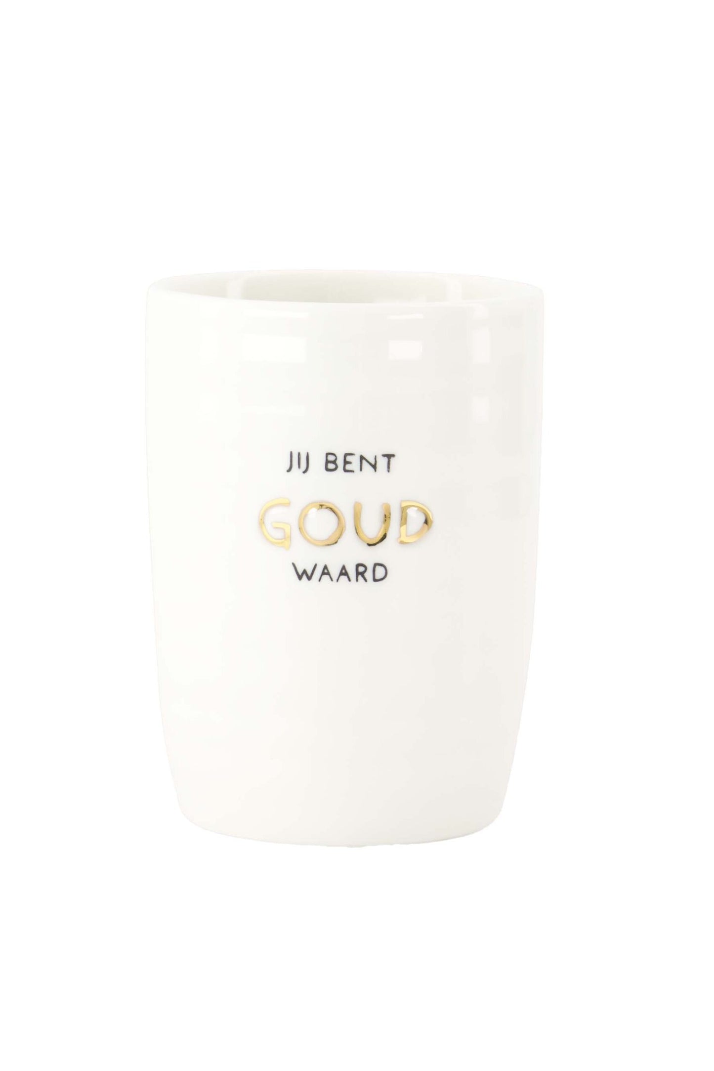 Zusss – koffiemok wit/goud ‘jij bent goud waard’