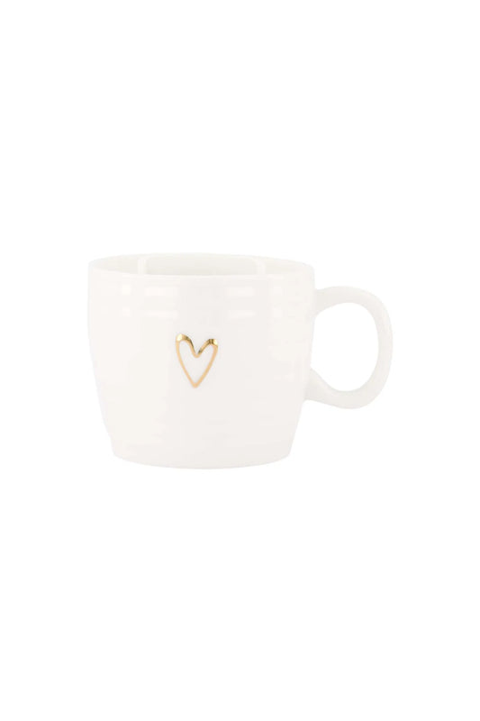 Zusss cappuccino mok lijn hartje - wit/goud
