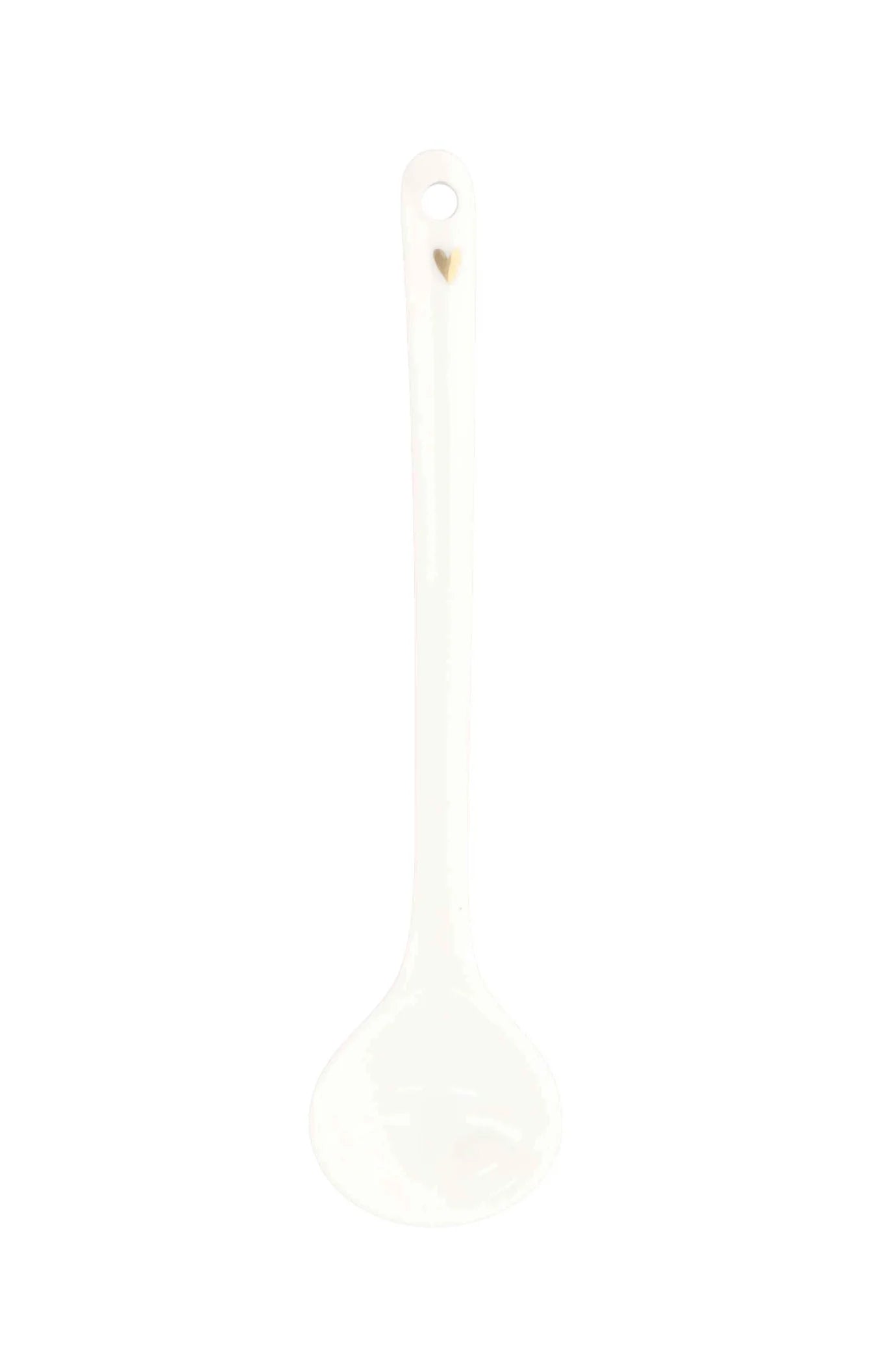 Zusss lepeltje hartje wit/goud