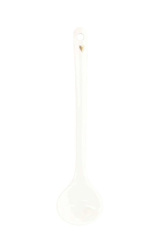 Zusss lepeltje hartje wit/goud