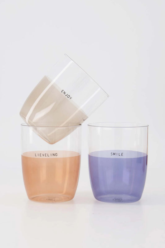 Zusss drinkglas lieveling licht roze/oranje