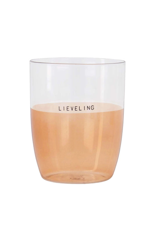 Zusss drinkglas lieveling licht roze/oranje