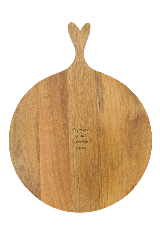 Zusss serveerplank hout rond - together is my favorite place