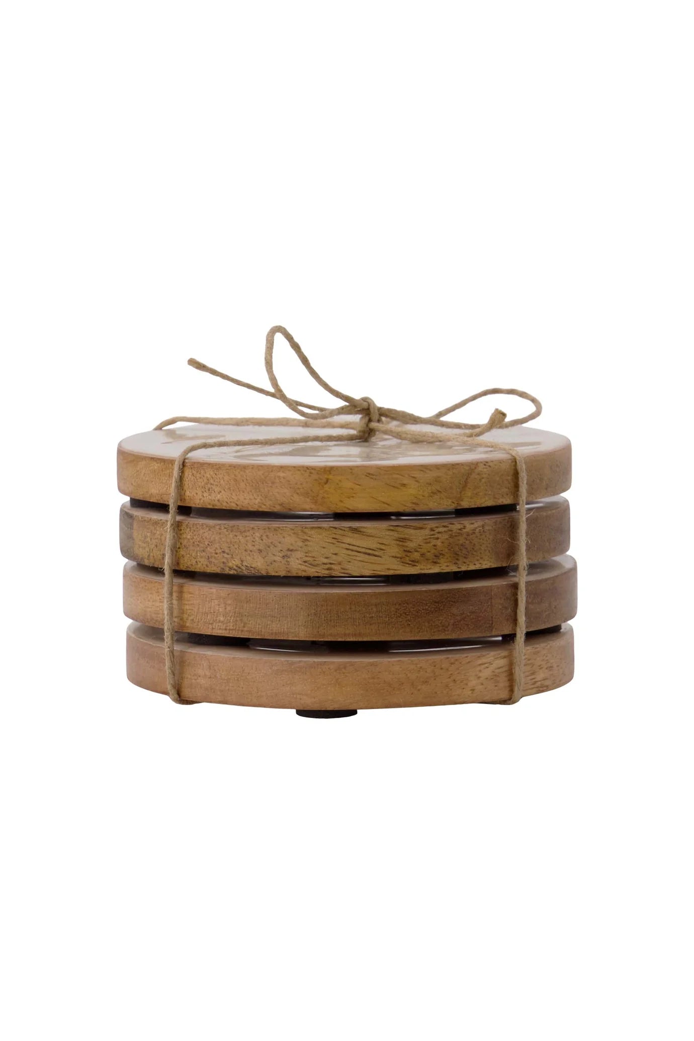 Zusss set van 4 onderzetters parelmoer hartje