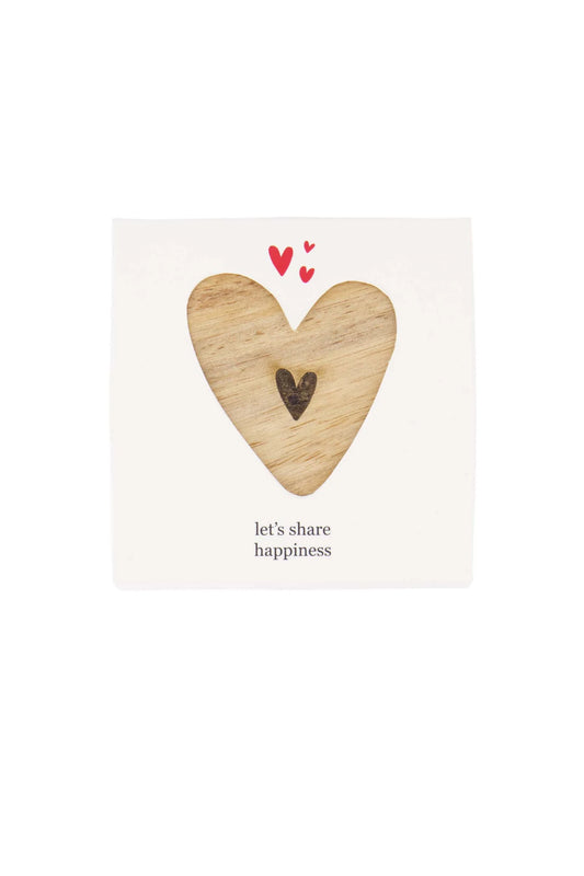 Zusss set van 4 onderzetters hout hartje