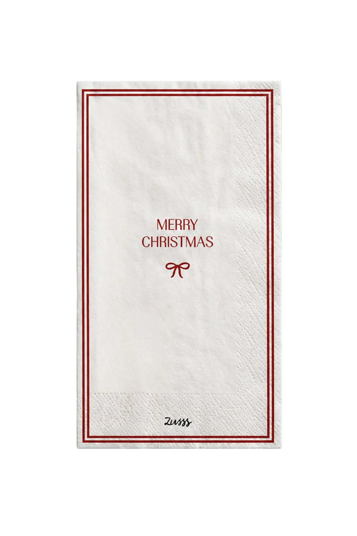 Servetten Rechthoek Merry Christmas - strik