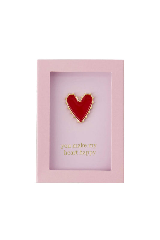 Zusss broche in doosje you make my heart happy