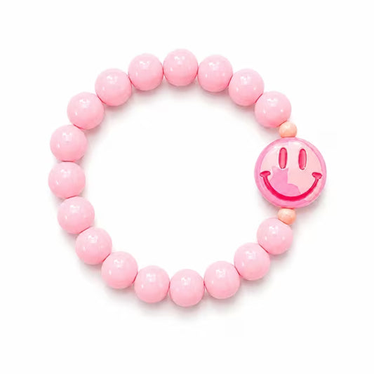 Colori Ribelle - Armband smiley roze