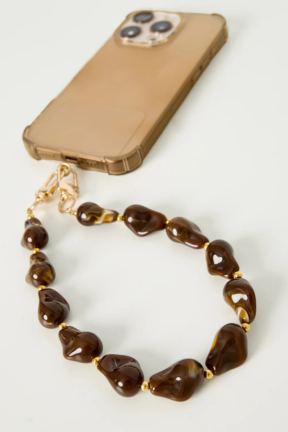 Universeel telefoonkoord marble bruin
