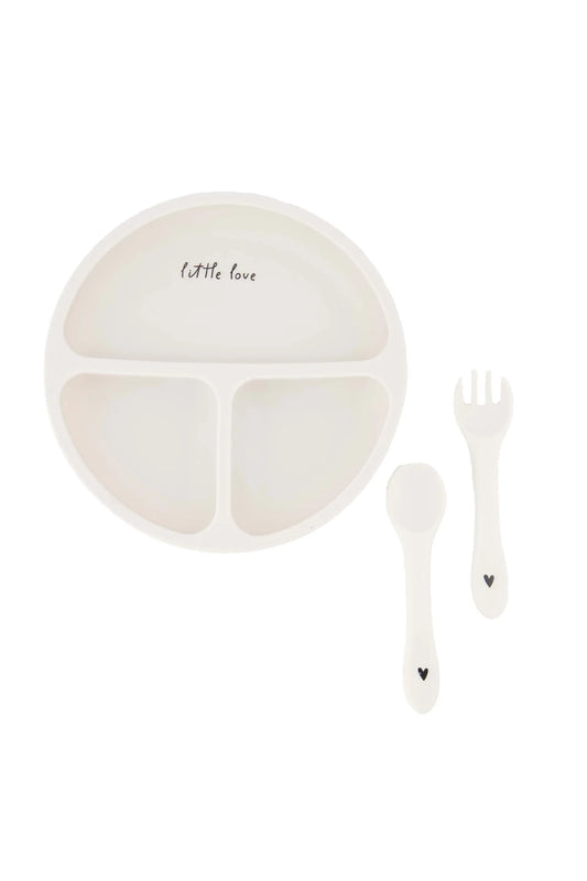 Zusss Eetset Little Love Zand – Siliconen Babyservies