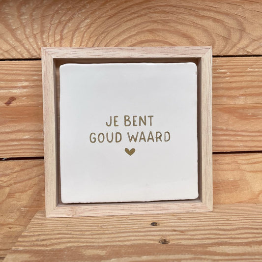 Wand tegelhouder hout 10x10