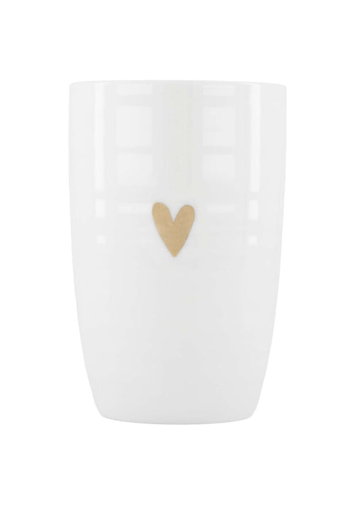 Zusss Mok L goud hartje wit