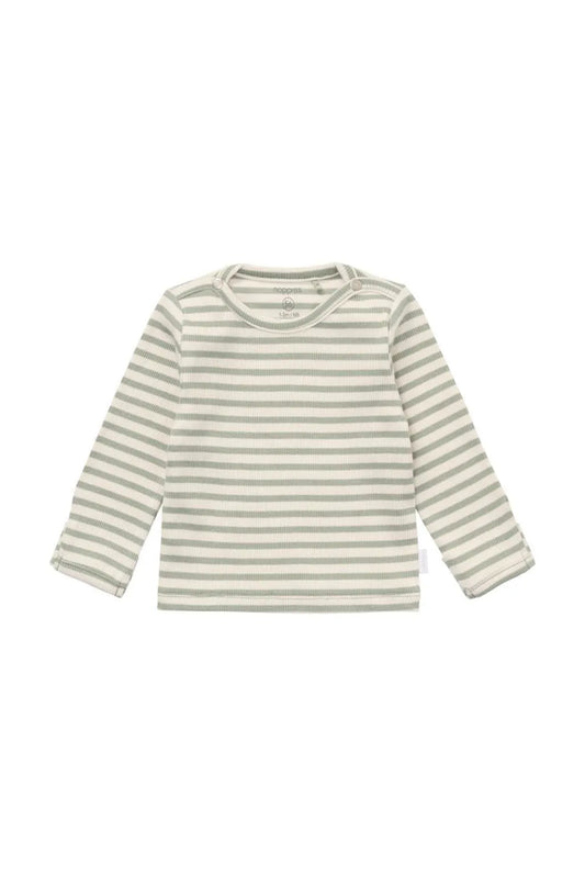 Noppies Newborn Longsleeve stripe - Iceberg Green - groen