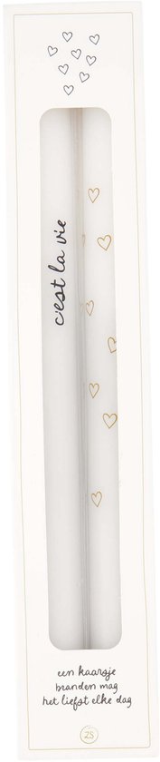 Zusss set van 2 LED kaarsen c’est la vie & hartjes