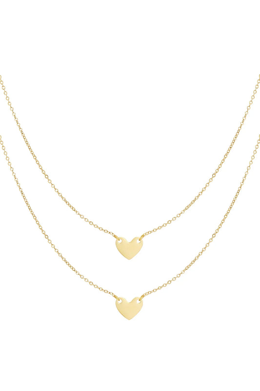 Vriendschapsketting set 2 stuks - Stainless steel goud hartje - vriendinnen