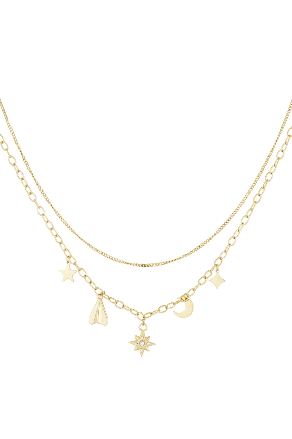 Ketting stainless steel goud - Bedel Sky