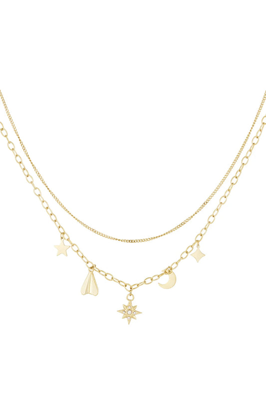 Ketting stainless steel goud - Bedel Sky