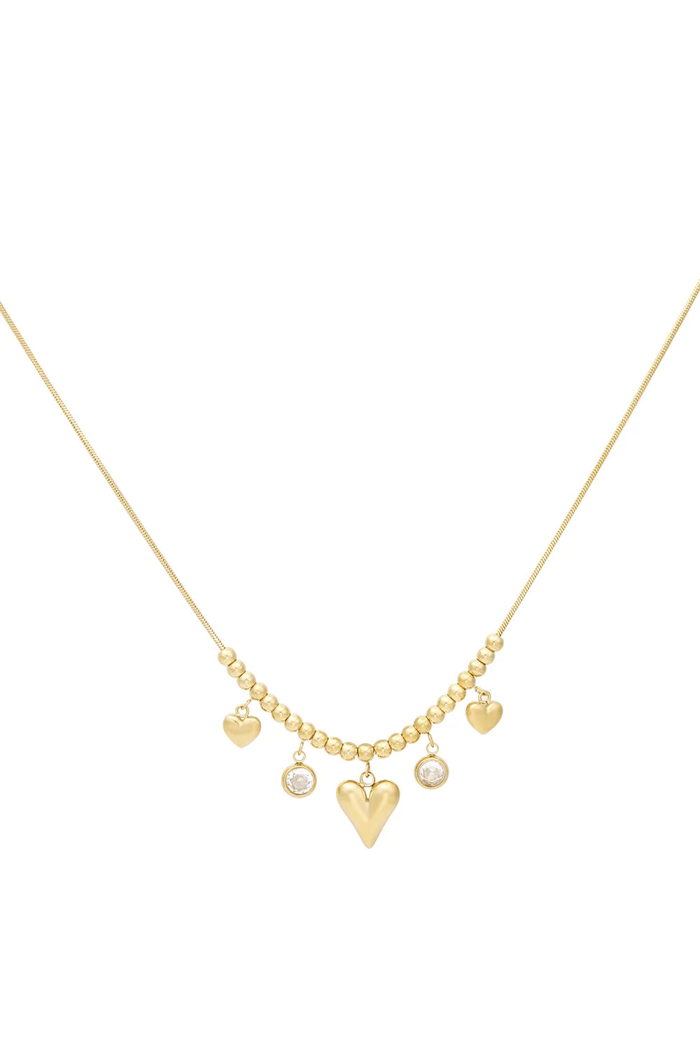 Ketting stainless steel goud - Diamond heart