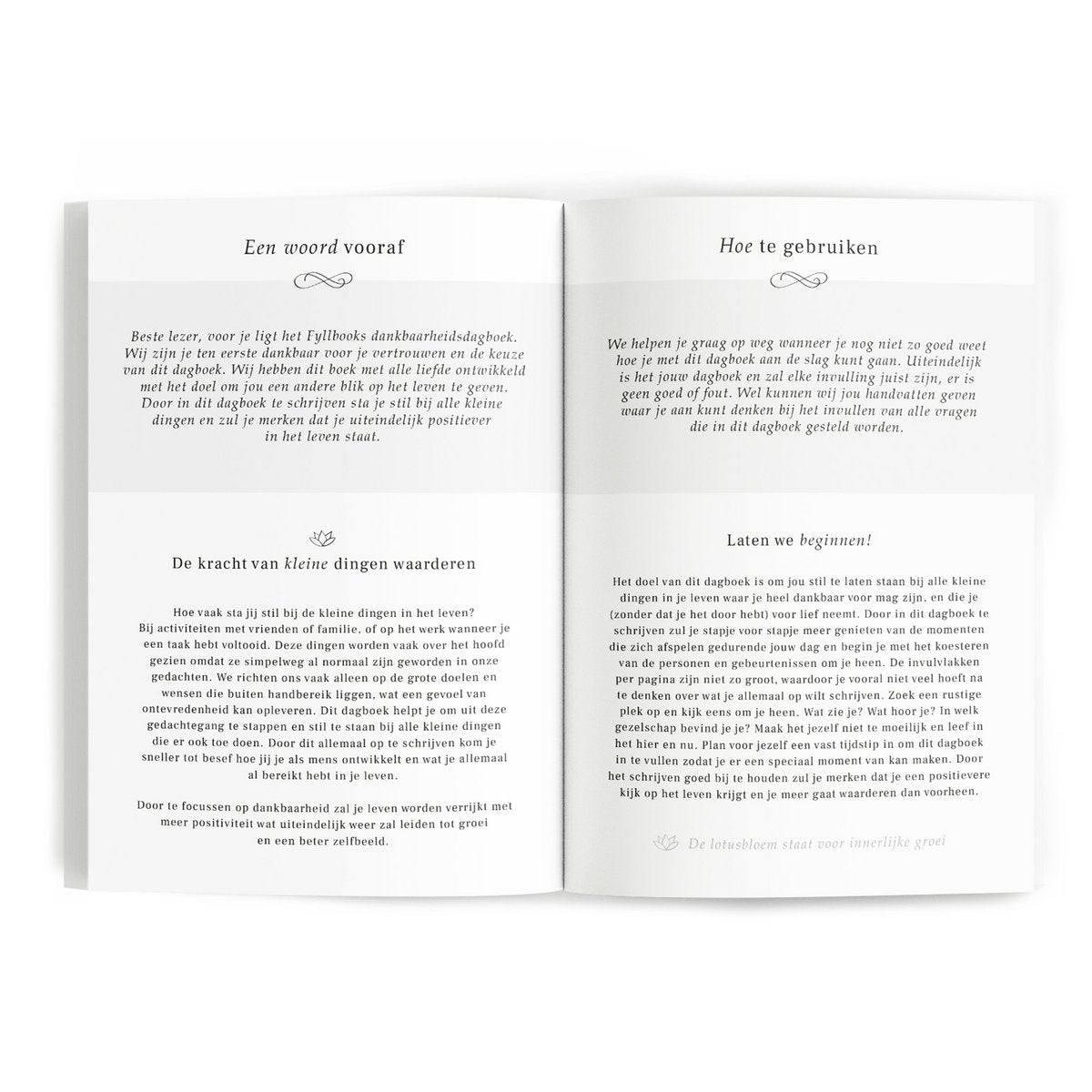 Dagboek voor Dankbaarheid - Linnen crème met goudfolie