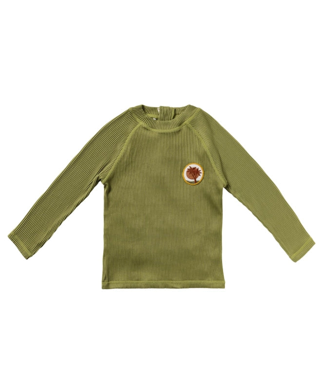 Salted Stories - Solid Rib UV-werend zwemshirt - Iguana