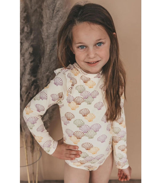 UV-werend badpak met lange mouwen Shells | Bodysuit | Multicolor