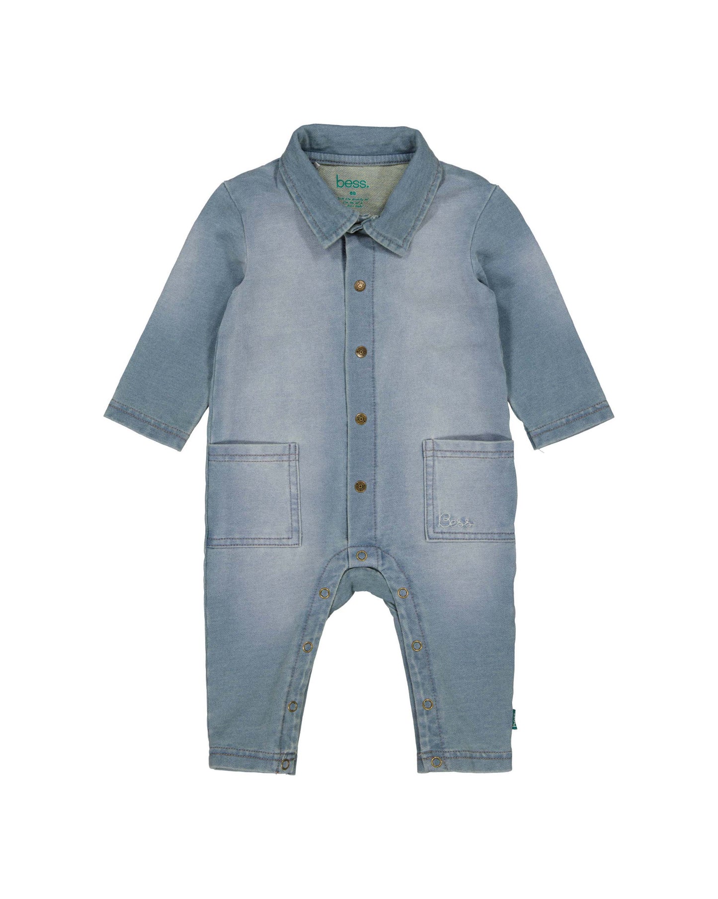 Bess jog denim jumpsuit stone wash