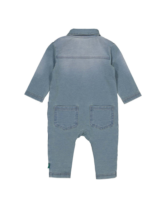 Bess jog denim jumpsuit stone wash