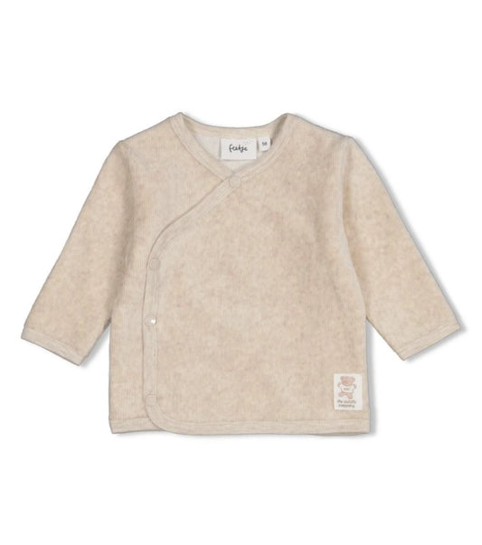 Feetje Overslagshirt velours rib - The Cuddle Company taupe melange