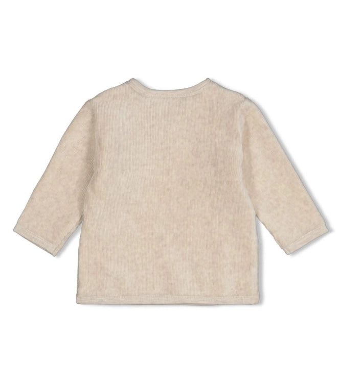 Feetje Overslagshirt velours rib - The Cuddle Company taupe melange