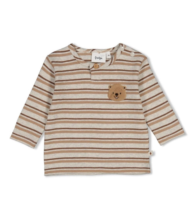 Feetje Longsleeve rib met streep - Tiny Timber Tale