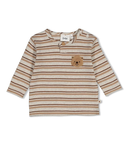 Feetje Longsleeve rib met streep - Tiny Timber Tale