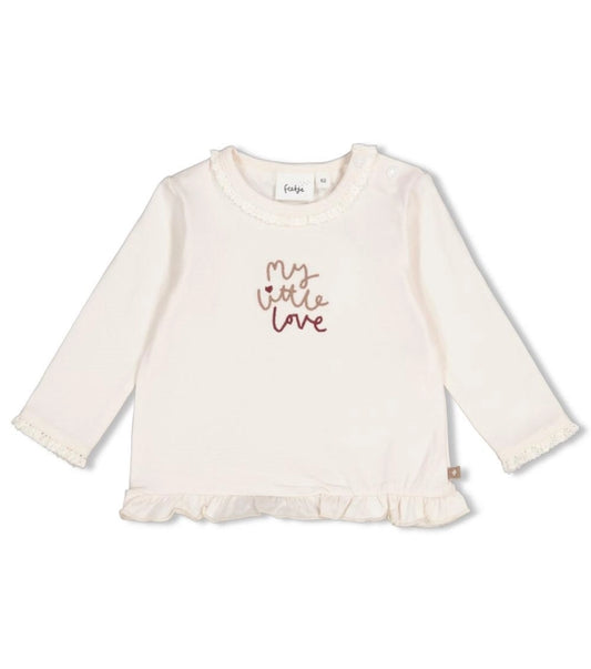 Feetje Longsleeve ruches - My Little Love Offwhite