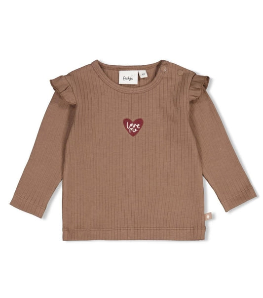 Feetje Longsleeve rib - My Little Love Taupe