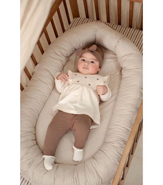 Feetje legging rib My Little Love Taupe met ruches