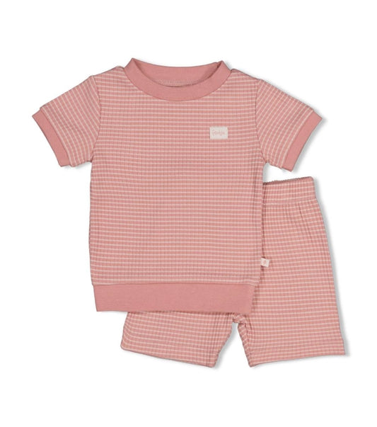 Feetje Shortama wafelpyjama - Summer Special Mauve
