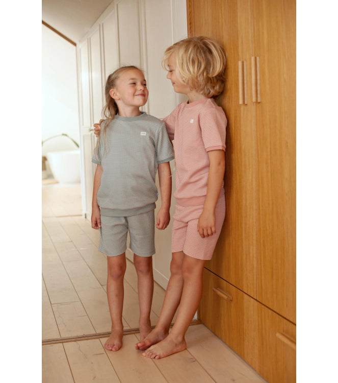 Feetje Shortama wafel - Summer Special Zeegroen