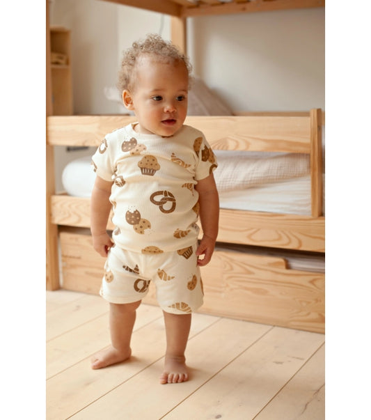 Feetje premium unisex shortama - Cosy Crumbs - zomer pyjama