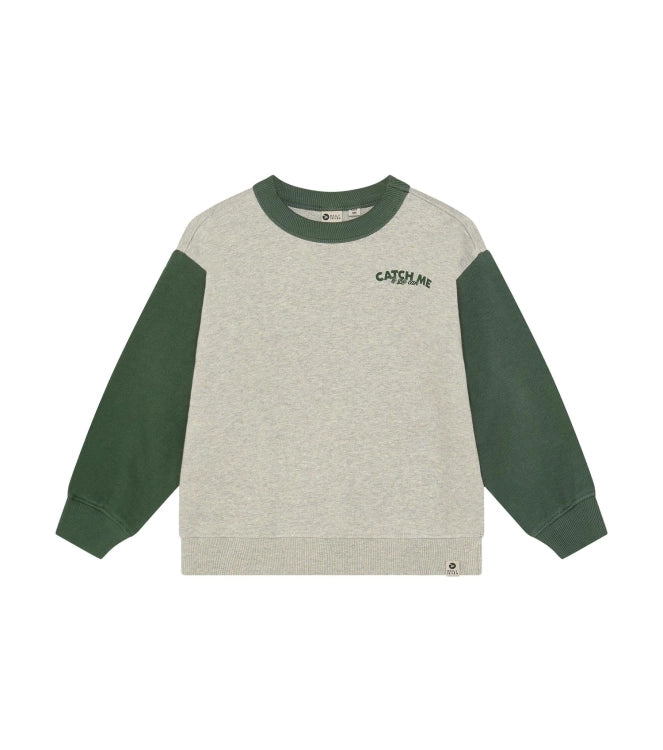 Daily7 Sweater Oversized Print Natural Melange