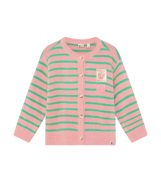 Daily7 Vest gestreept Lila - Knitwear Striped Cardigan