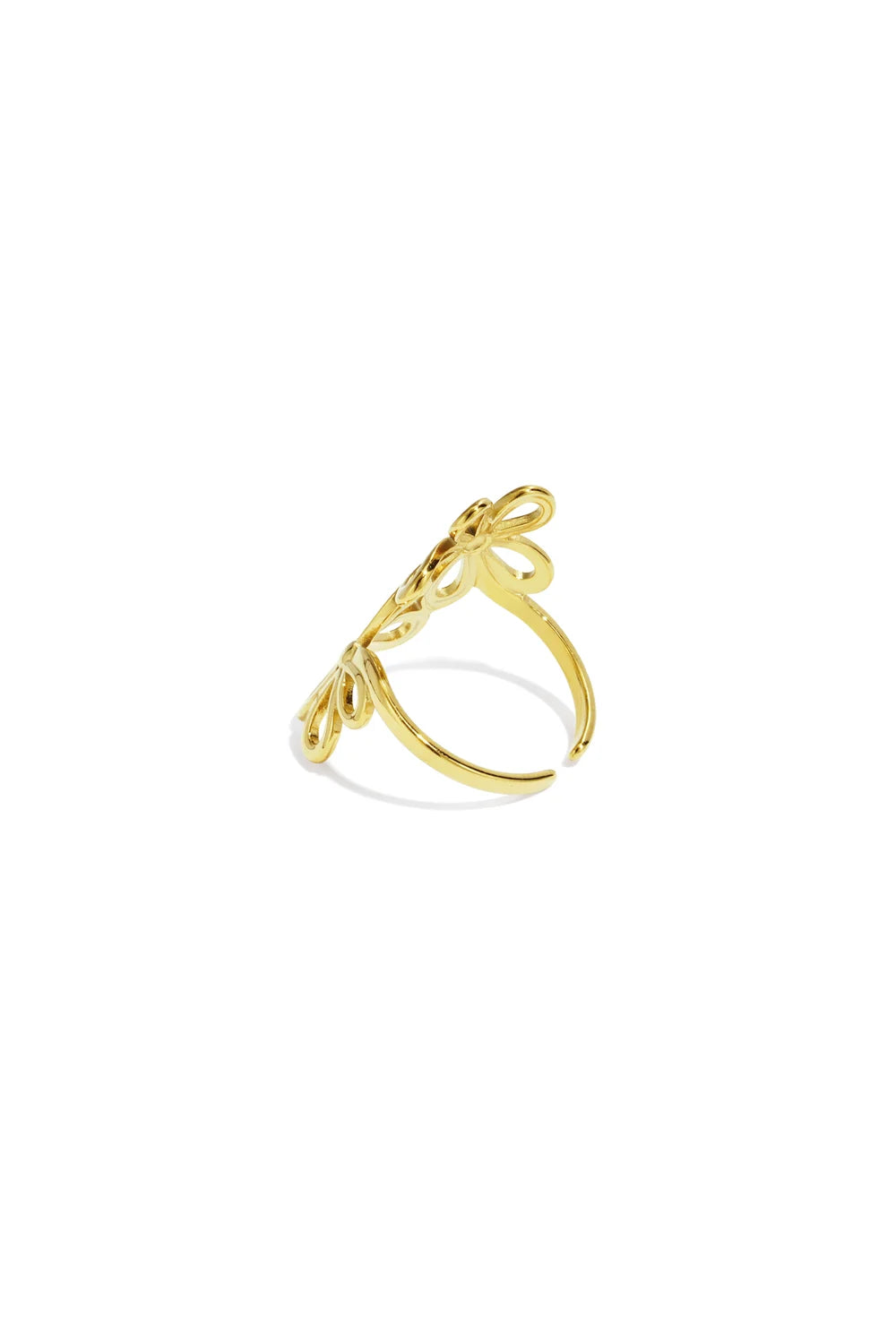 Ring stainless steel goud - Flower