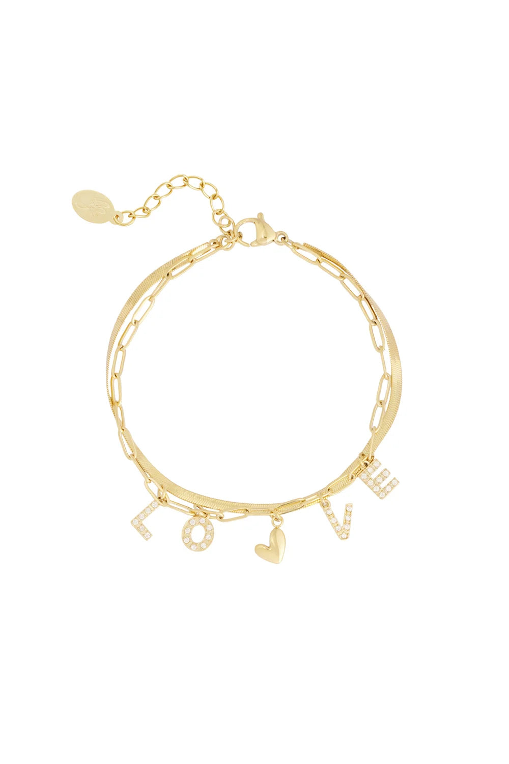 Armband stainless steel goud - Love