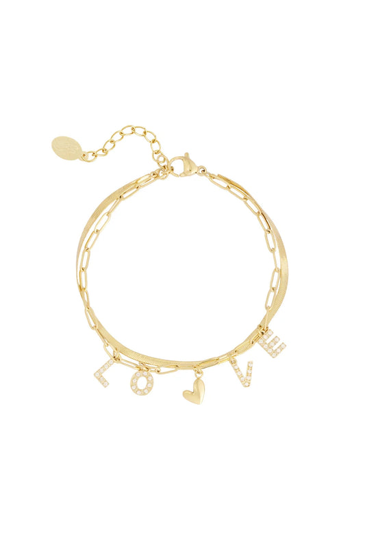 Armband stainless steel goud - Love