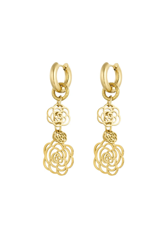 Oorbellen stainless steel goud - Rose