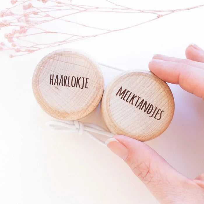 Bewaardoosje melktandjes en haarlokje