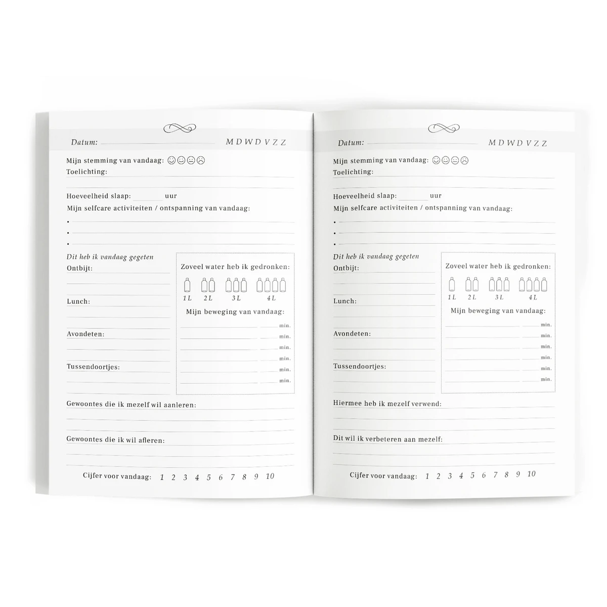 Dagboek voor Selfcare - Linnen roze met goudfolie