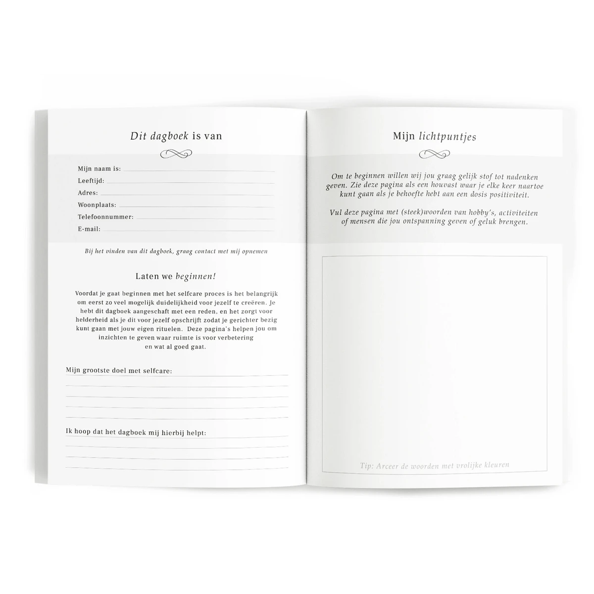 Dagboek voor Selfcare - Linnen roze met goudfolie