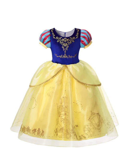 Sneeuwwitje Prinsessenjurk met Cape - Luxe Verkleedjurk